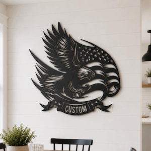 American Eagle Metal Wall Art  USA Flag, Patriotic Home Decor ,