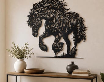 Elegant Horse Metal Wall Art - Unique Farmhouse Wall Decoration