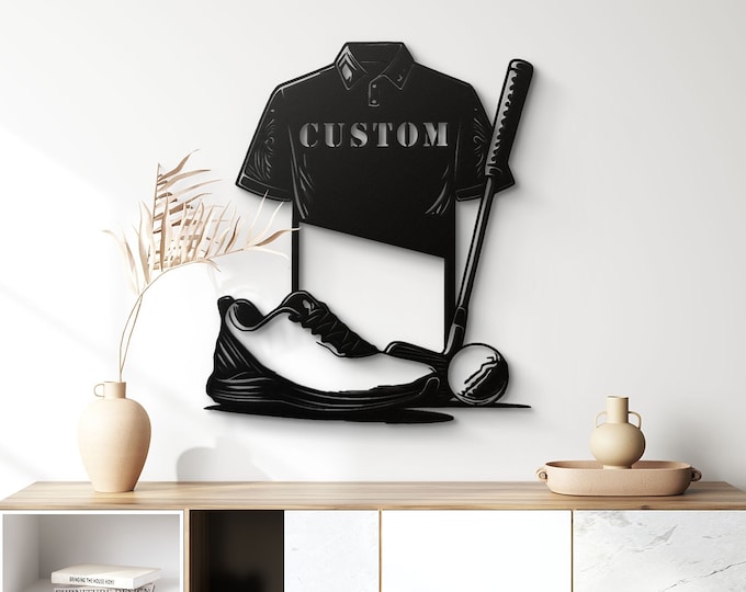 Custom Golf Metal Wall Art – Personalized Metal Golf Jersey Perfect Gift for Golf Enthusiasts
