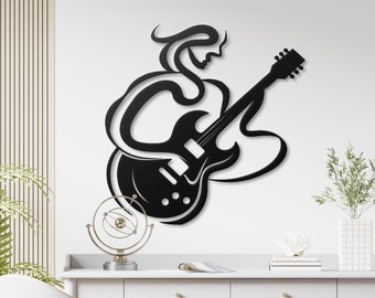 Abstract Metal Guitarist Wall Art: Modern Music Wall Art