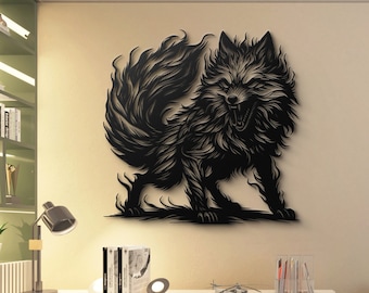 Fox Metal Wall Art: Modern Silhouette for Living Room Decor