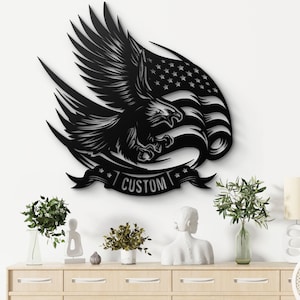 American Eagle Metal Wall Art, USA Flag, Patriotic Home Decor