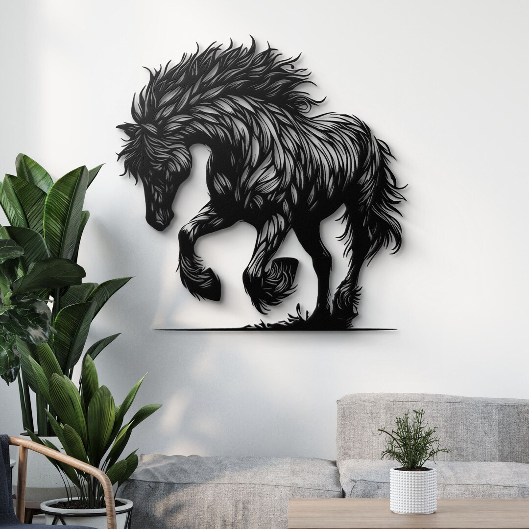 Elegant Horse Metal Wall Art - Unique Farmhouse Decor - Etsy