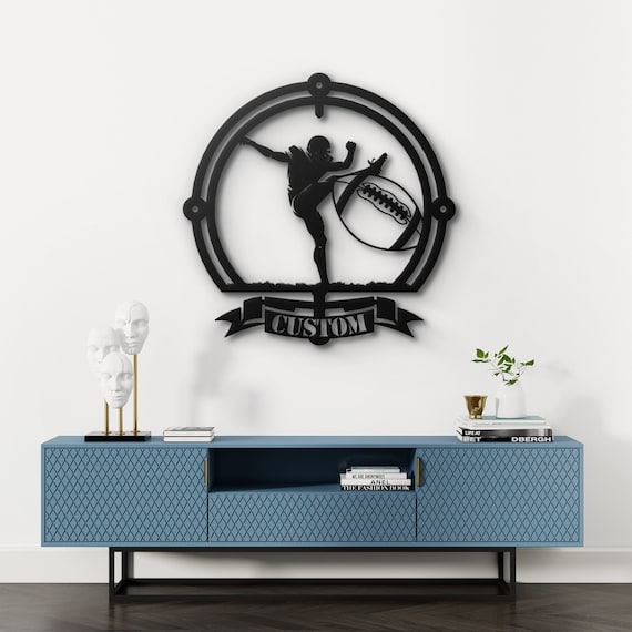 Custom Football Player Metal Wall Art - Personalized Sports Decor - Football Gift for Him