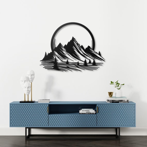 Mountain Landscape Metal Wall Art | Nature-Inspired Mountain Scene Wall Decor  | Perfect for Nature Lovers Modern Mountain Art