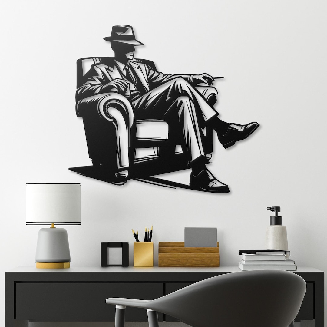 Mafioso Metal Wall Art Vintage Gangster Decor Etsy