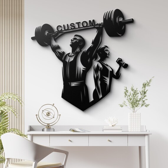 Custom Gym Art - Personalized Metal Wall Art for Fitness Enthusiasts, Weightlifting Decor Bodybuilding Gift Workout Room Decor Home Gym Sign