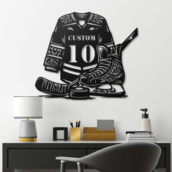 Custom Hockey Jersey Metal Wall Art – Personalized Ice Hockey Decor, Gift for Hockey Enthusiasts