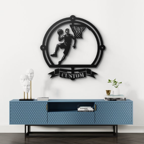 Custom Basketball Player Metal Wall Art - Personalized Sports Decor - Basketball Gift for Him & Her