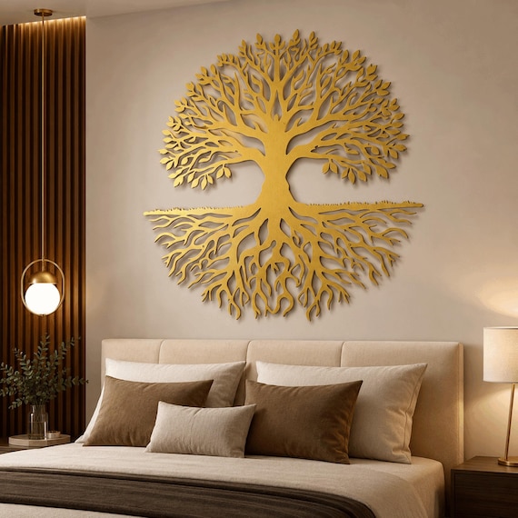 Metal Tree Wall Art  Modern Home Decor | Artistic Metalwork for Living Room, Bedroom & Office