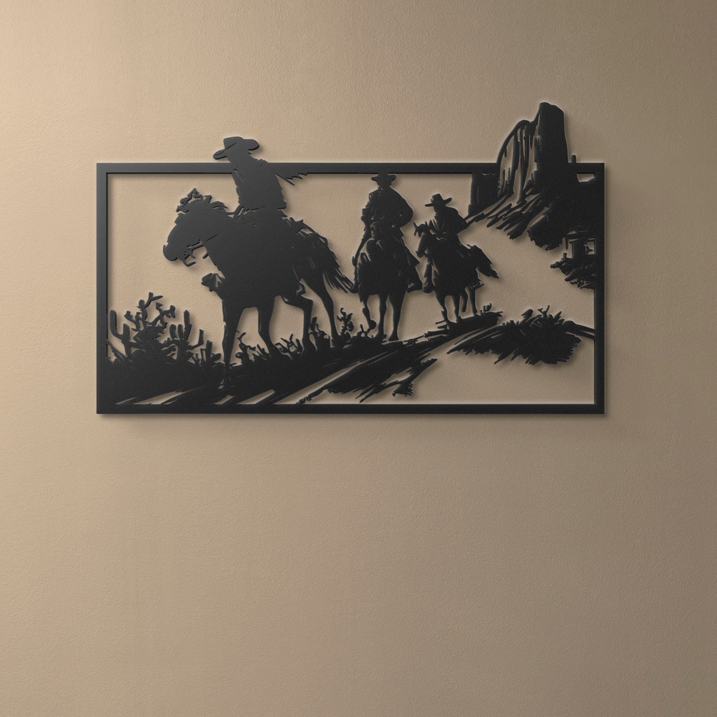 Metal Western Wall Art Cowboy Wall Decor Western Decor Wild Etsy