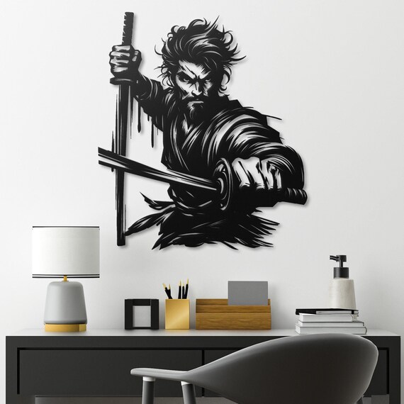 Samurai Warrior Metal Wall Art | Japanese Decor | Samurai Silhouette | Zen Wall Art | Martial Arts Decor | Unique Home Decor