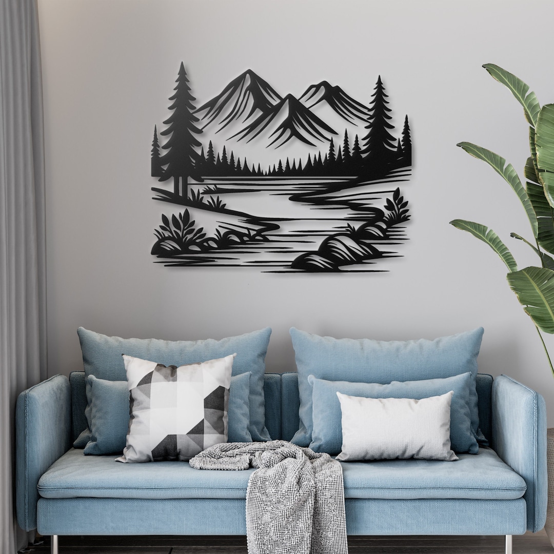 Mountain & Forest Metal Wall Art Nature-inspired Home Decor - Etsy