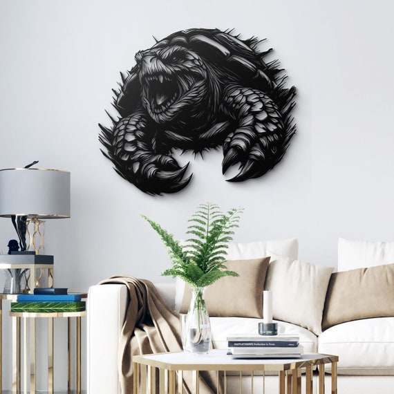 Metal Tortoise Wall Art -  Geometric Tortoise Sculpture for Garden or Home Decor