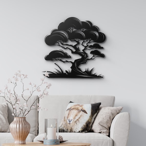 Elegant Minimalist Tree Metal Wall Art - Modern Home Decor, Nature-Inspired Wall Sculpture