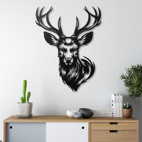 Stag Metal Wall Art: Deer Wall Decor Elegant Living Room Decor
