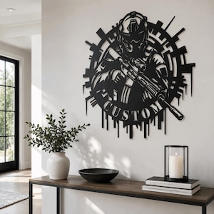 Custom Soldier Metal Wall Art  Tactical Military Decor ,
