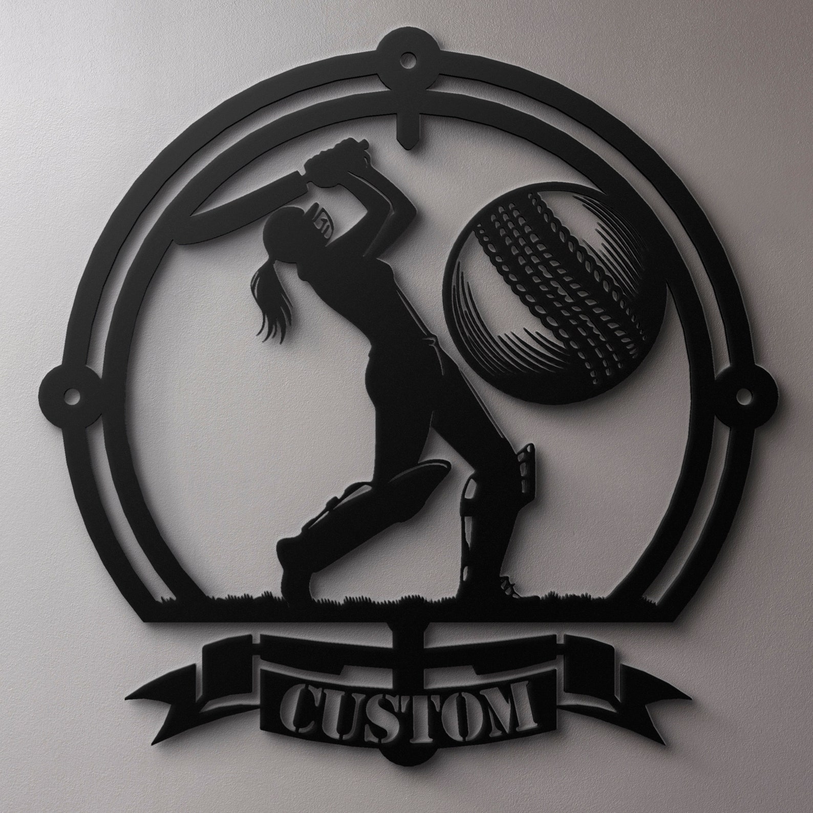 Personalized Cricket Player Metal Wall Art: Custom Sports Wall Decor - Etsy