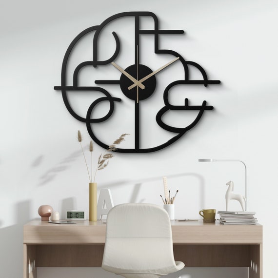 Modern Abstract Geometric Metal Wall Clock - Contemporary Art Decor