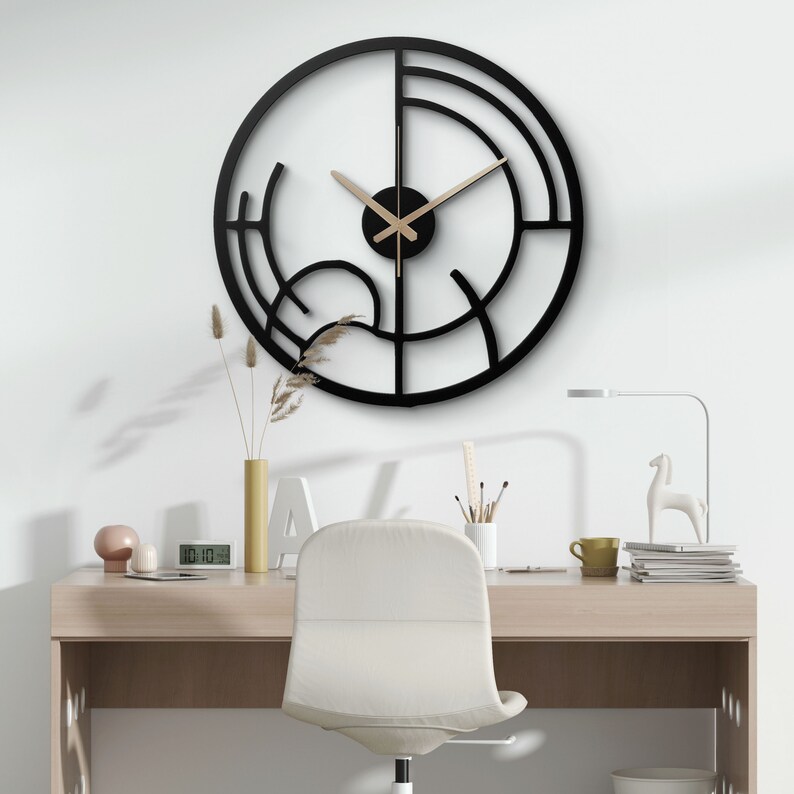 Modern Minimalist Geometric Metal Wall Clock - Sleek Art Wall Decor - Etsy