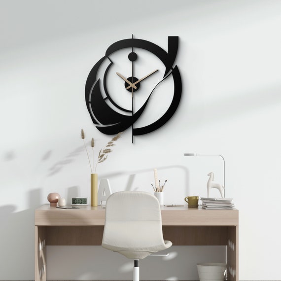 Abstract Modern Metal Wall Clock - Dynamic Swirl Design - Stylish Home Decor