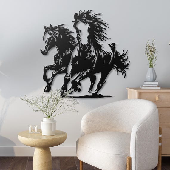 Wild Horses Metal Wall Art - Farmhouse Decor - Horse Lover Gift