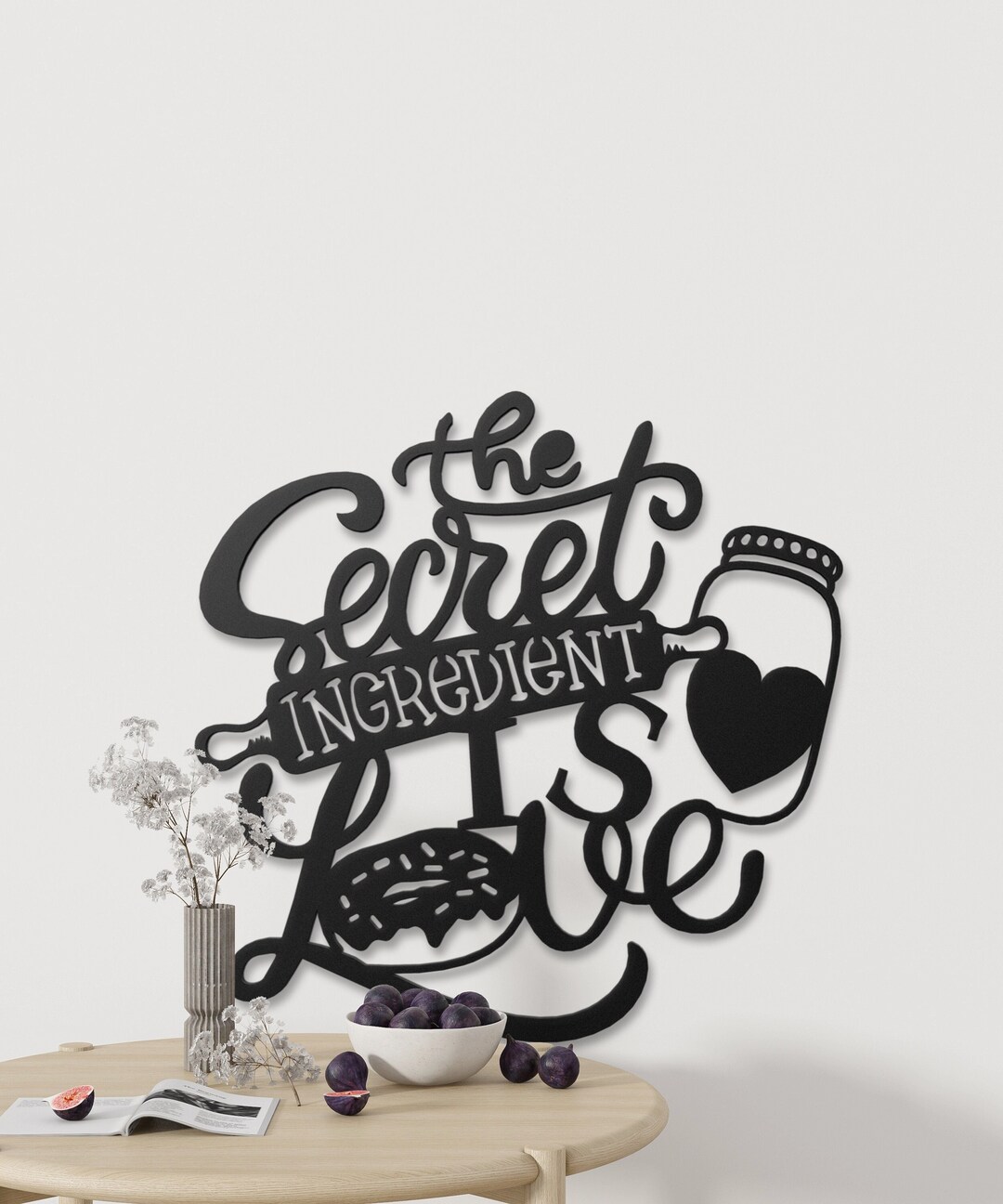 Metal the Secret Ingredient is Love Sign Wall Art Home Decor Etsy