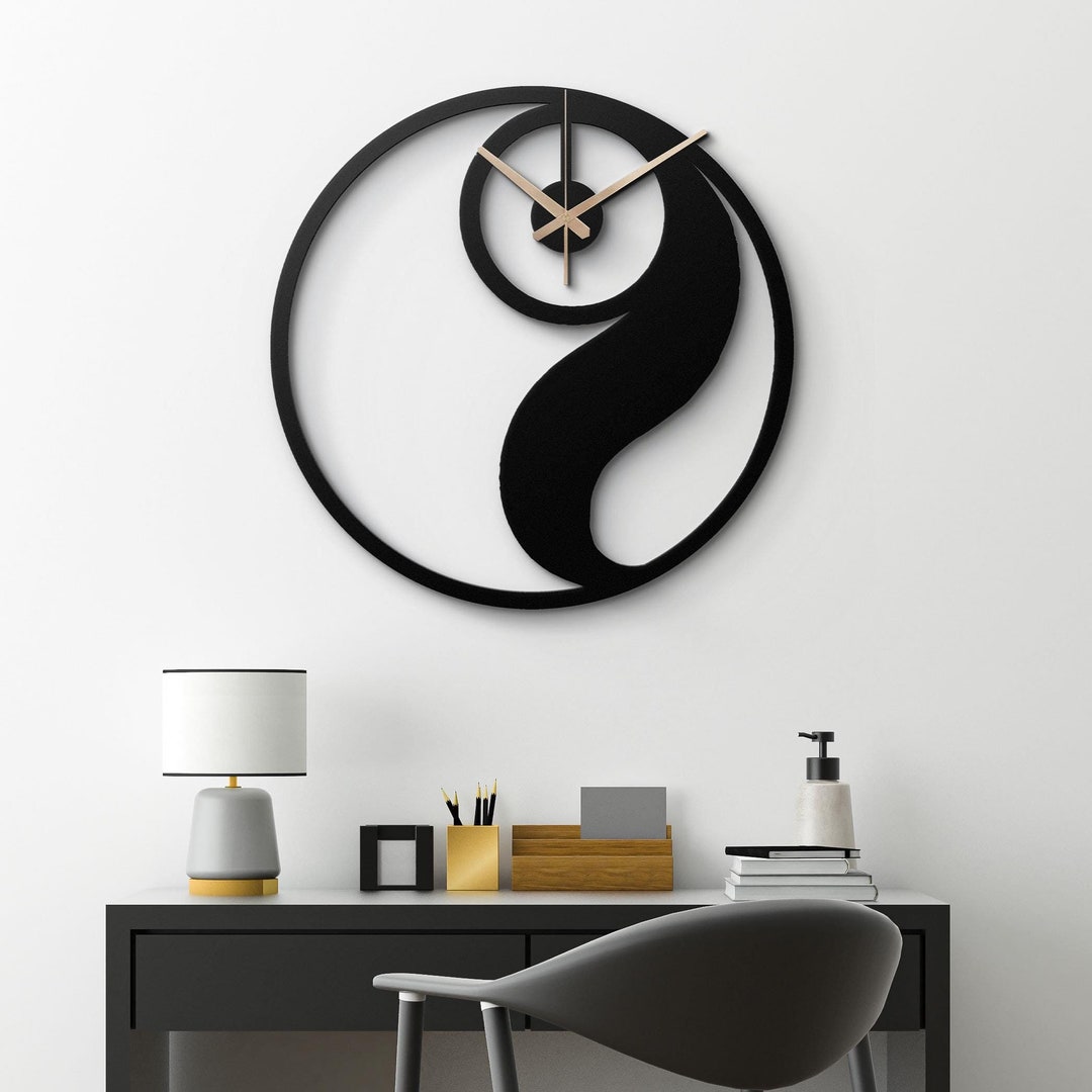Minimalist Modern Metal Wall Clock Black Artistic Clock Design Decor - Etsy