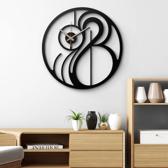 Modern Abstract Metal Wall Clock | Minimalist Geometric Clock Design | Stylish Decorative Wall Clock for Home | Elegant Wall Decor