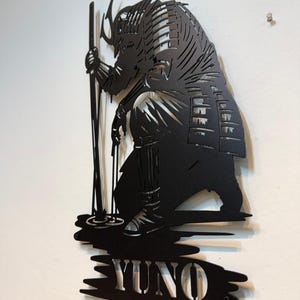 Custom Samurai Portrait Metal Art Personalized Japanese Warrior Sign, Ninja Warrior Gift, Katana Decor, Father's Day Gifts , image 5