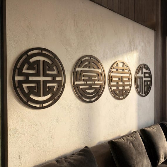 Metal Feng Shui Wall Art Set – Zen, Spiritual Decor