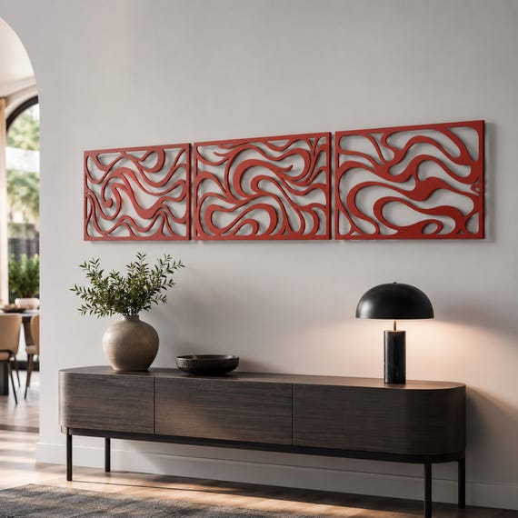 Oversized Abstract Outdoor Metal Wall Art Modern Poolside Patio Decor, Contemporary Luxury Home Accent, Housewarming Gift, ,