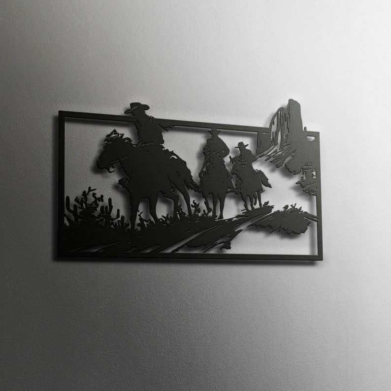 Metal Western Wall Art Cowboy Wall Decor Western Decor Wild Etsy