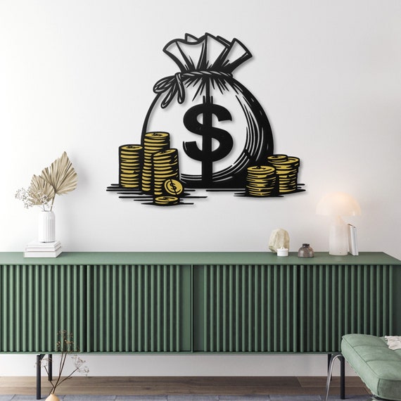 Money Wall Art Cash Wall Decor Dollar Art Man Cave Decor Gamer Gift Unique Home Decor Living Room Wall Art Office Wall Art
