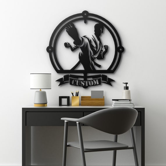 Custom Martial Artist Metal Wall Art - Personalized Sports Decor - Karate Gift for Him & Her