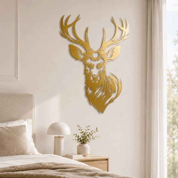 Stag Metal Wall Art: Elegant Deer Decor ,