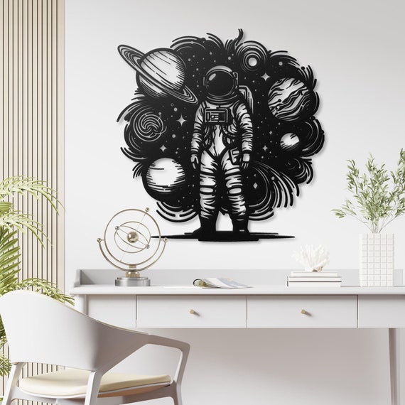 Cosmic Astronaut Metal Wall Art | Space Decor | Celestial Home Decor | Outer Space Artwork | Galaxy Wall Hanging | Unique Metal Art Gift