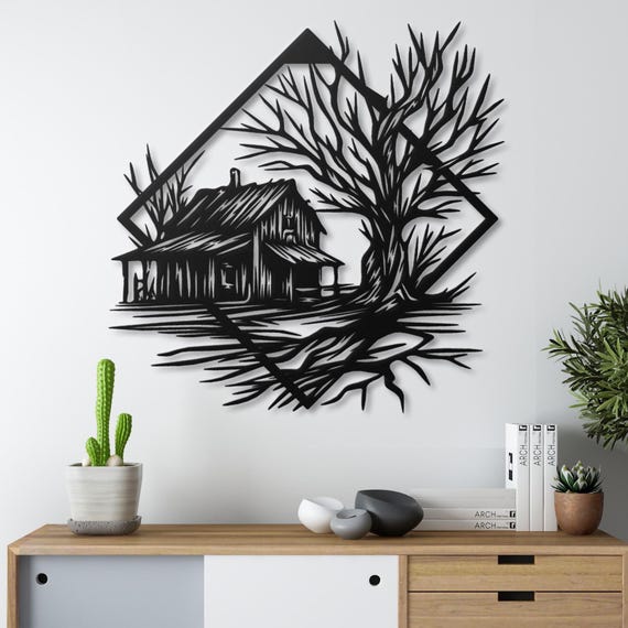 Rustic Farmhouse Metal Wall Art – Vintage Country Decor