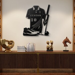 Custom Cricket Gear Metal Wall Art – Personalized Jersey, Bat, and Ball ...