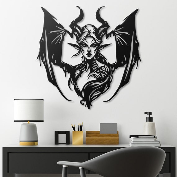 Enchanting Succubus Metal Wall Art - Fantasy Wall Sculpture - Gothic  Art Piece - Indoor Outdoor Decor