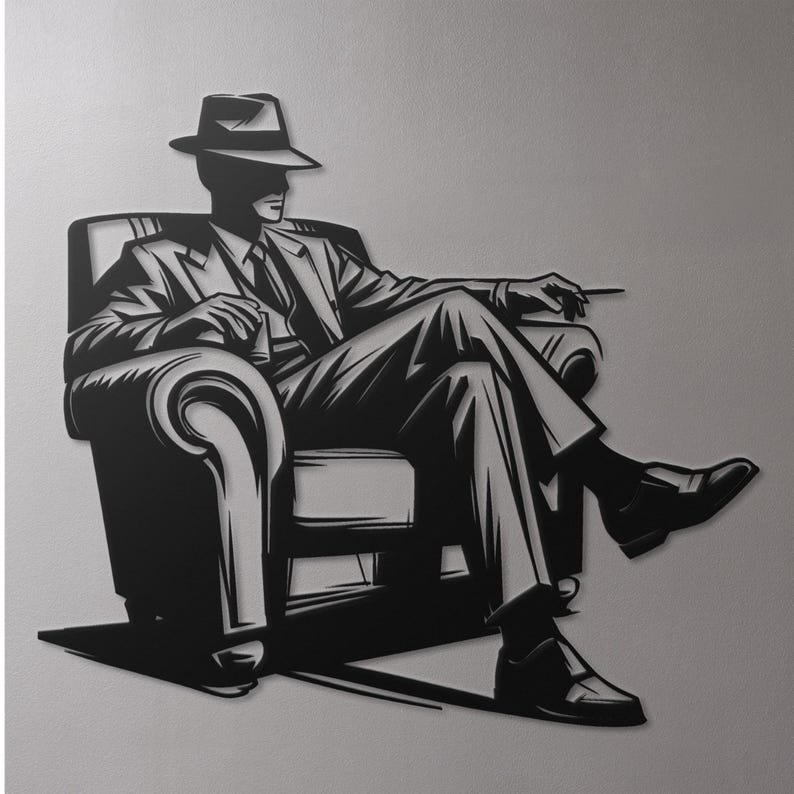 Mafioso Metal Wall Art Vintage Gangster Decor Etsy