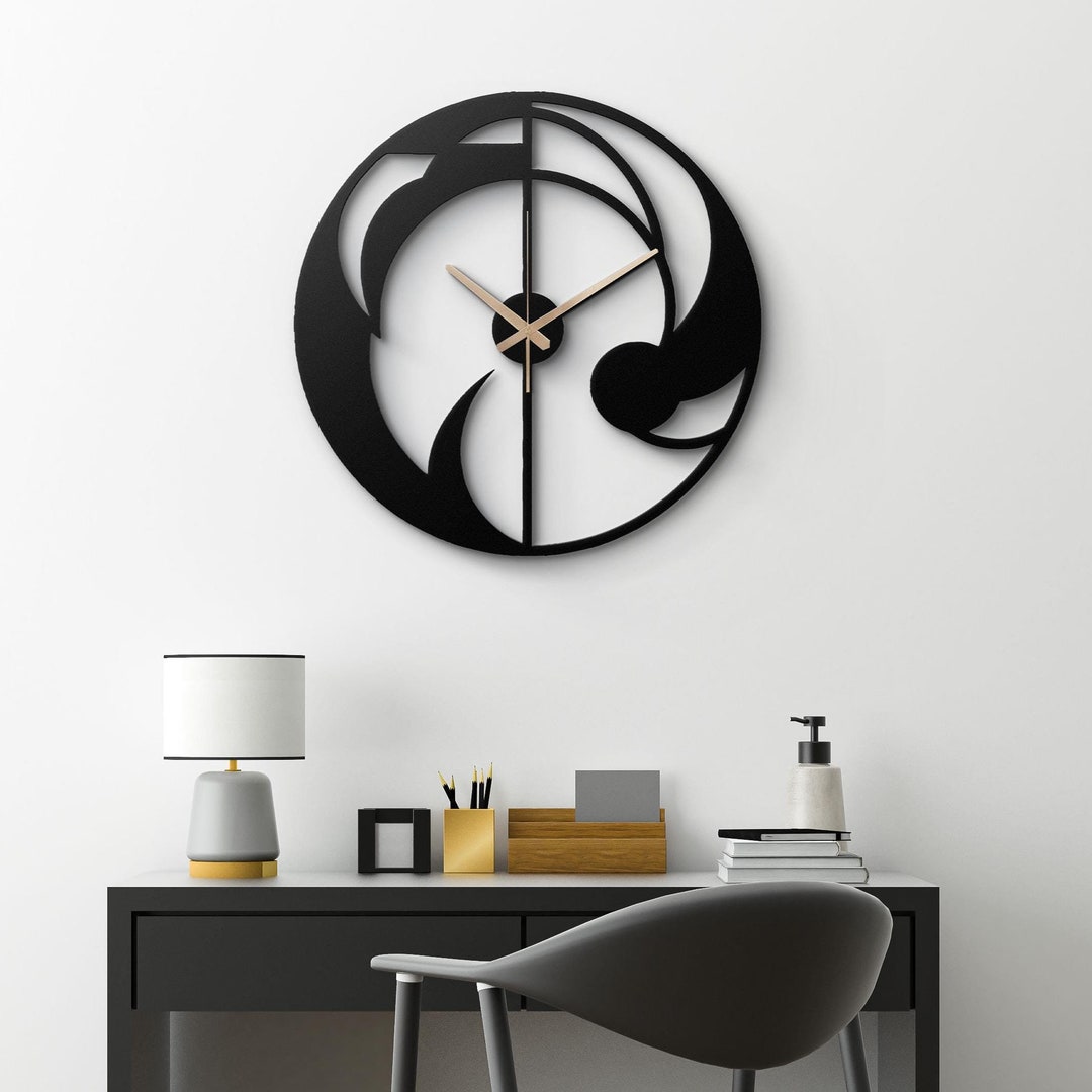 Modern Minimalist Metal Wall Clock Abstract Black And White Geometric modern-minimalist-metal-wall-clock-abstract-black-and-white-geometric