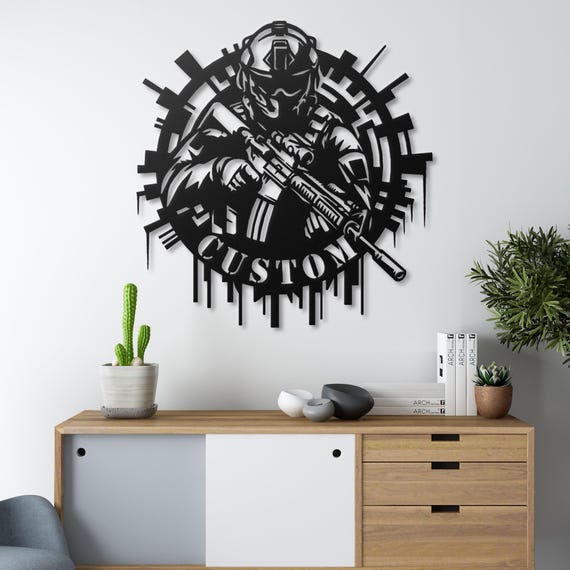 Custom Soldier Metal Wall Art | Tactical Military Decor