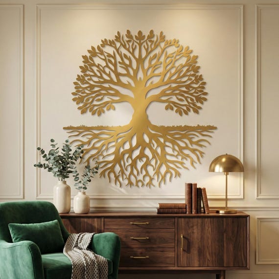 Tree of Life Metal Wall Art Decor - Rustic Tree Nature Silhouette Extra Large
