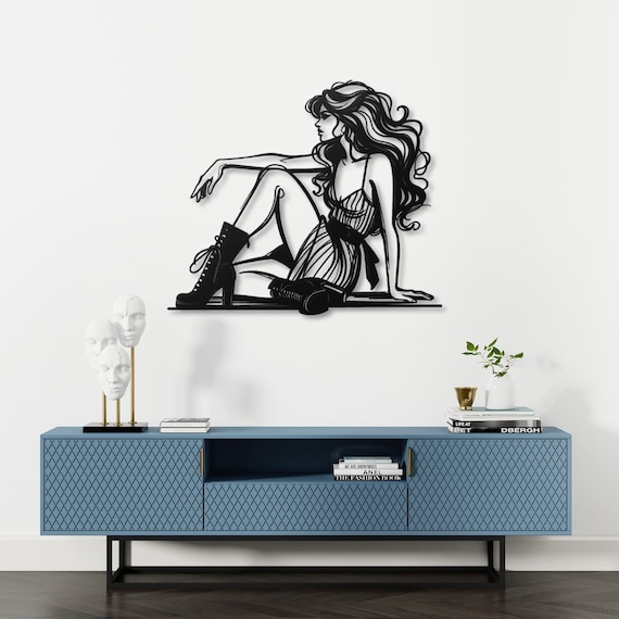 Casual Chic Woman Metal Wall Art - Fashionable Home Decor