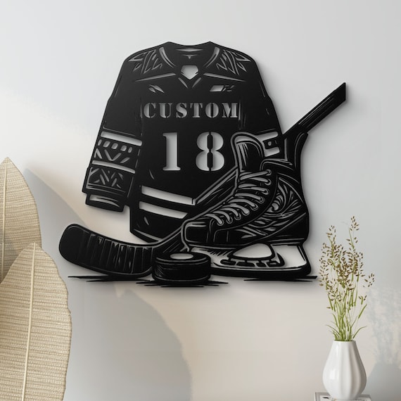 Custom Hockey Jersey Metal Wall Art – Personalized Ice Hockey Decor, Gift for Hockey Enthusiasts