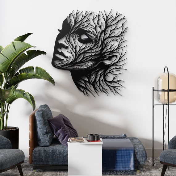 Tree of Life Metal Wall Art, Tree Woman Art, Nature-Inspired Home Decor, Artistic Modern Sculpture