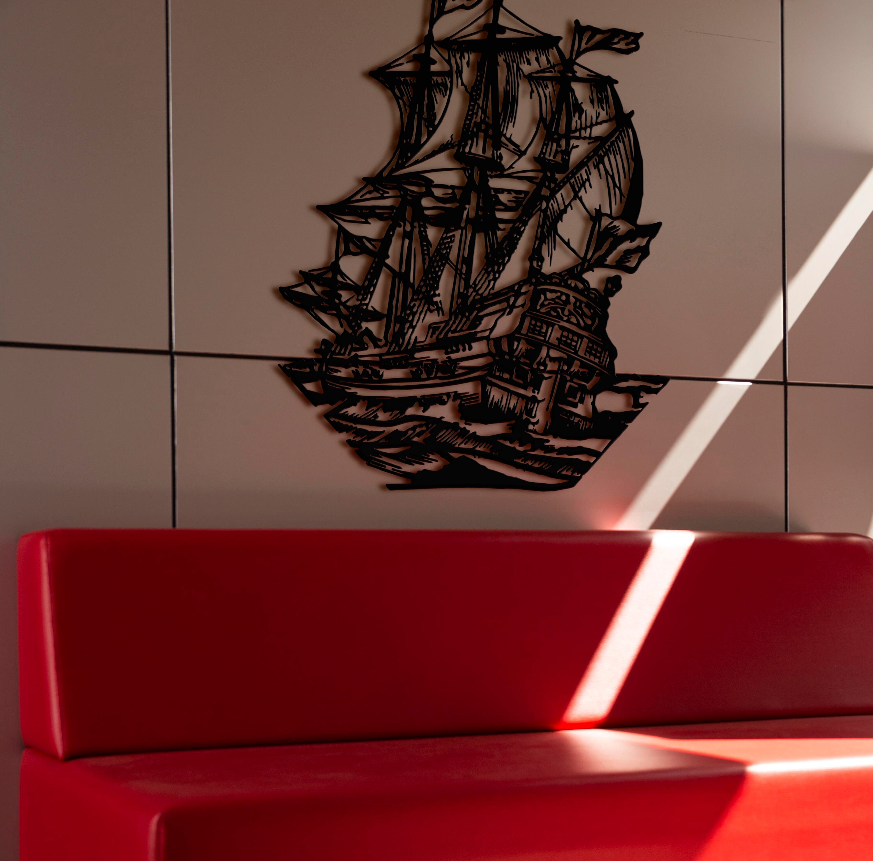 Pirate Ship Metal Wall Art Nautical Themed Decor Man Cave Decor