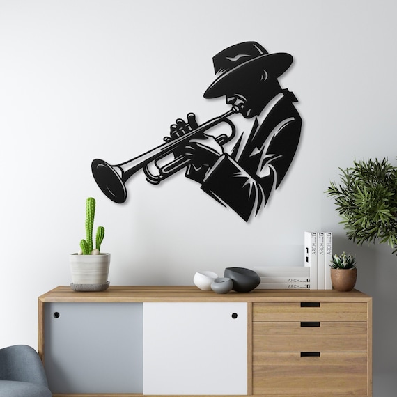 Trumpet Player Metal Wall Art Jazz Music Decor Jazz Gift Trumpet Lover Gift