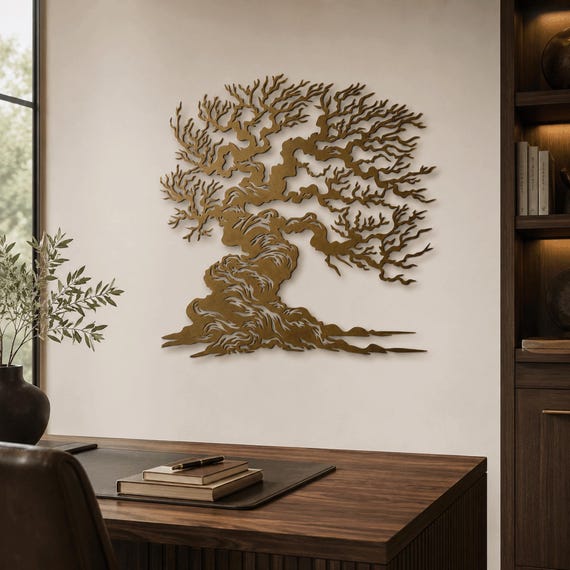 Tree of Life Metal Wall Art Decor : Rustic Tree Nature Silhouette Extra Large